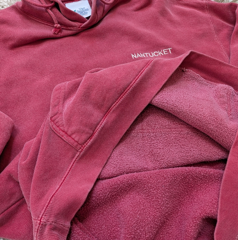 The Sunken Ship Nantucket Hoodie Sweatshirt Maroon L - Picture 4 of 9
